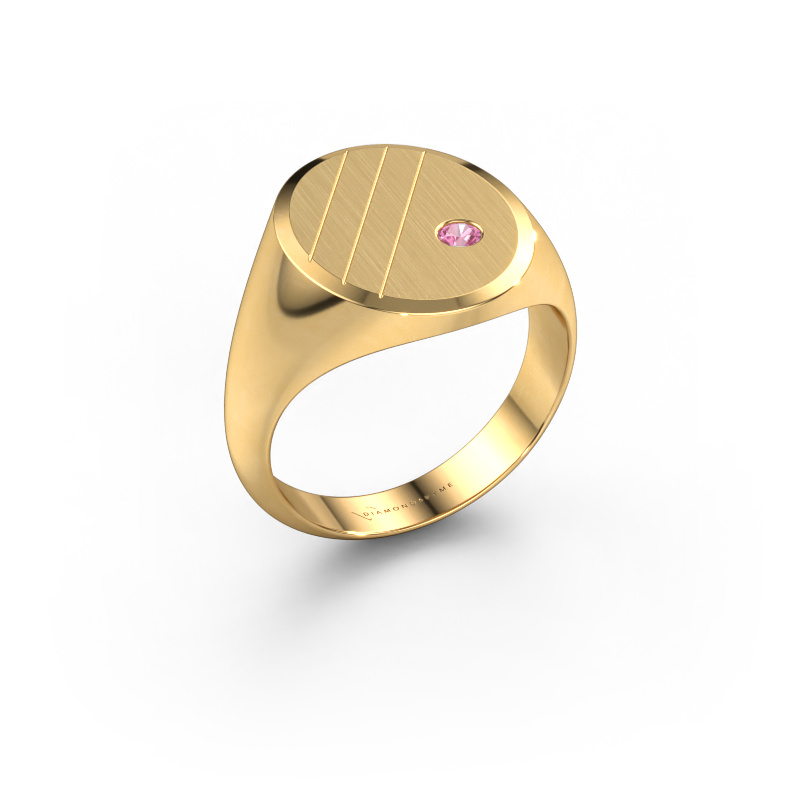 Image of Signet ring Wesley 4 585 gold Pink sapphire 2.5 mm