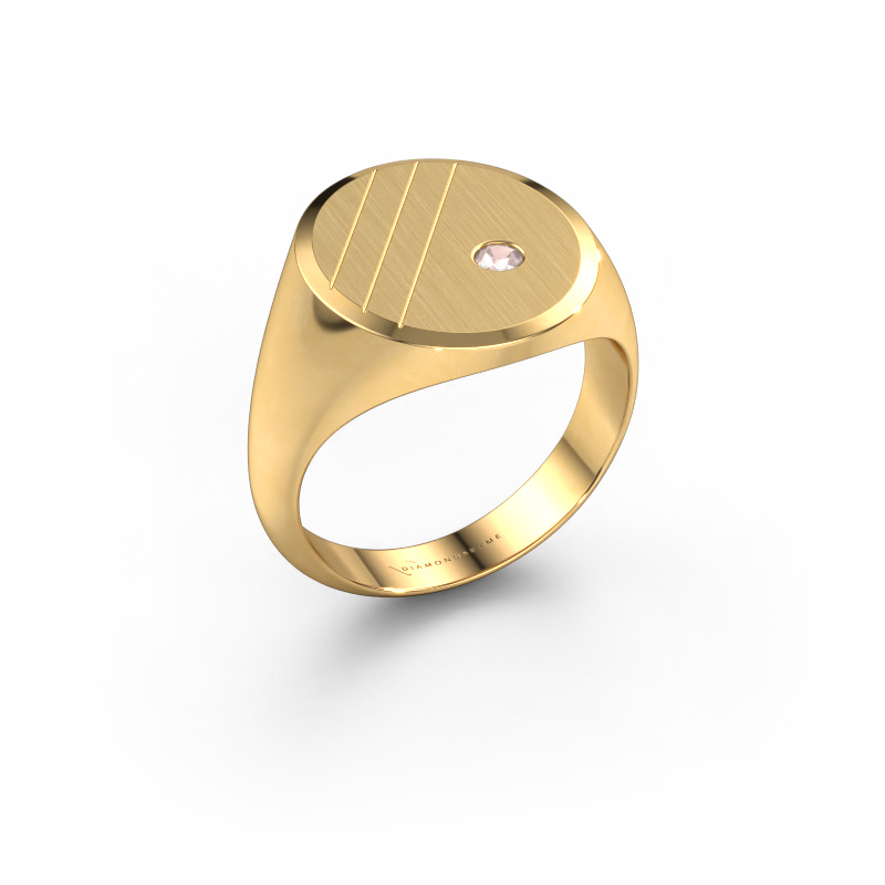 Image of Signet ring Wesley 5 585 gold Morganite champagne 2.5 mm