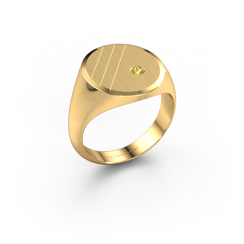 Image of Signet ring Wesley 5 585 gold Yellow sapphire 2.5 mm