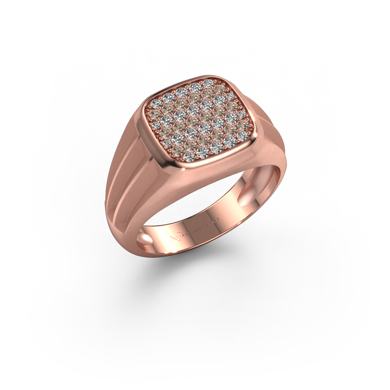Bild von Pinky Ring Robbert 585 Roségold Braun Diamant 0.558 crt