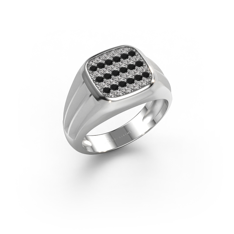 Image of Pinky ring Robbert 950 platinum Black diamond 0.610 crt