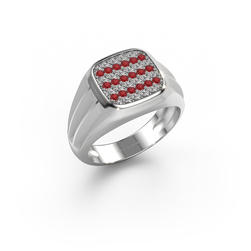 Image of Pinky ring Robbert 585 white gold Ruby 1.4 mm