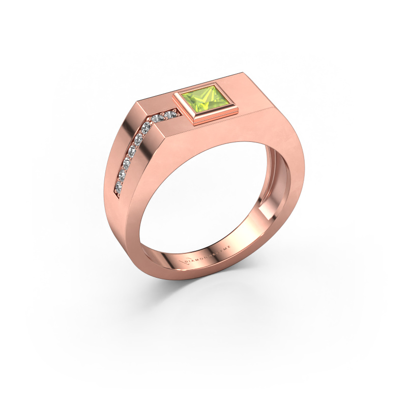 Image of Men's ring Robertus 1 585 rose gold Peridot 4 mm