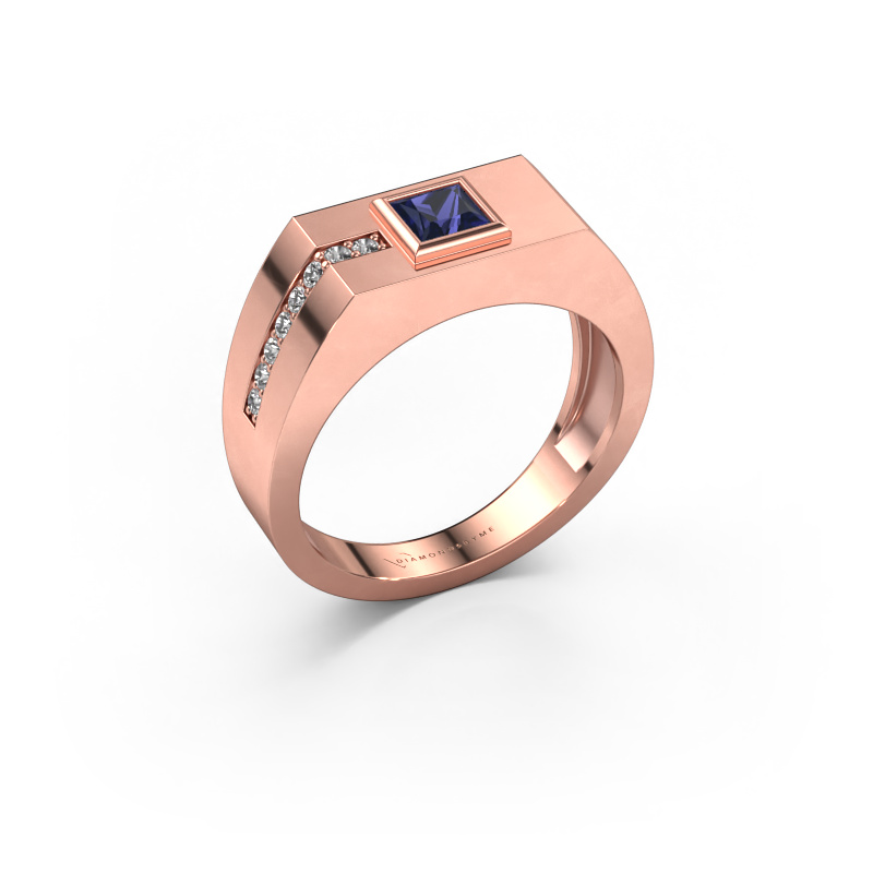 Bild von Herrenring Robertus 1 585 Roségold Saphir 4 mm