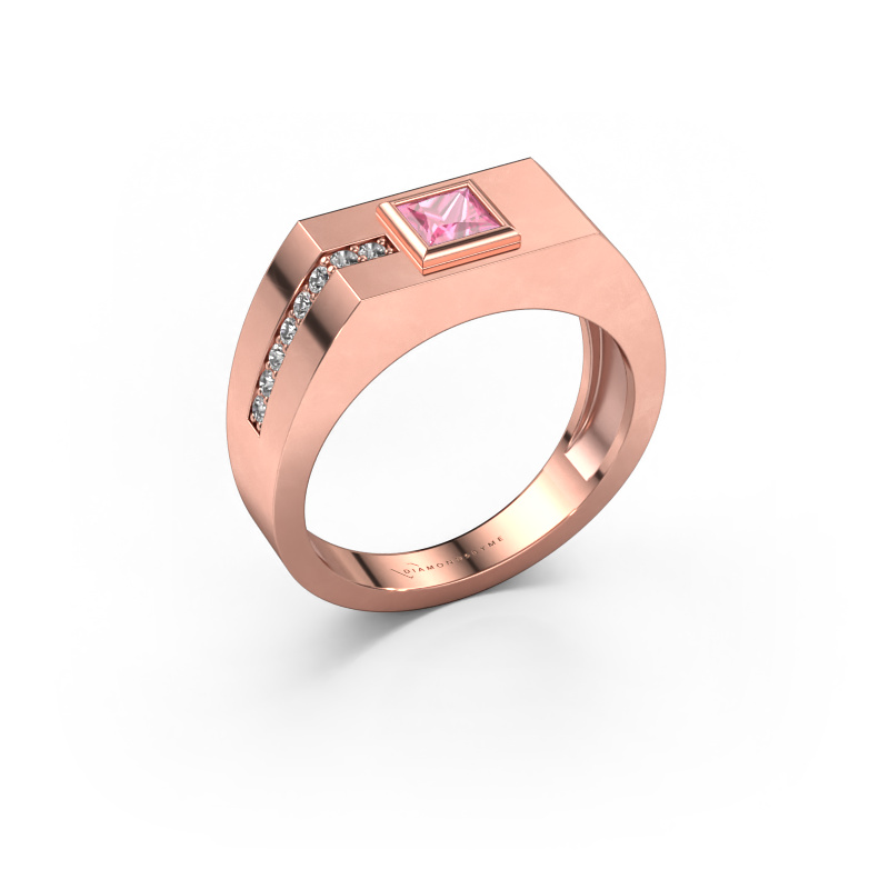 Image of Men's ring Robertus 1 585 rose gold Pink sapphire 4 mm