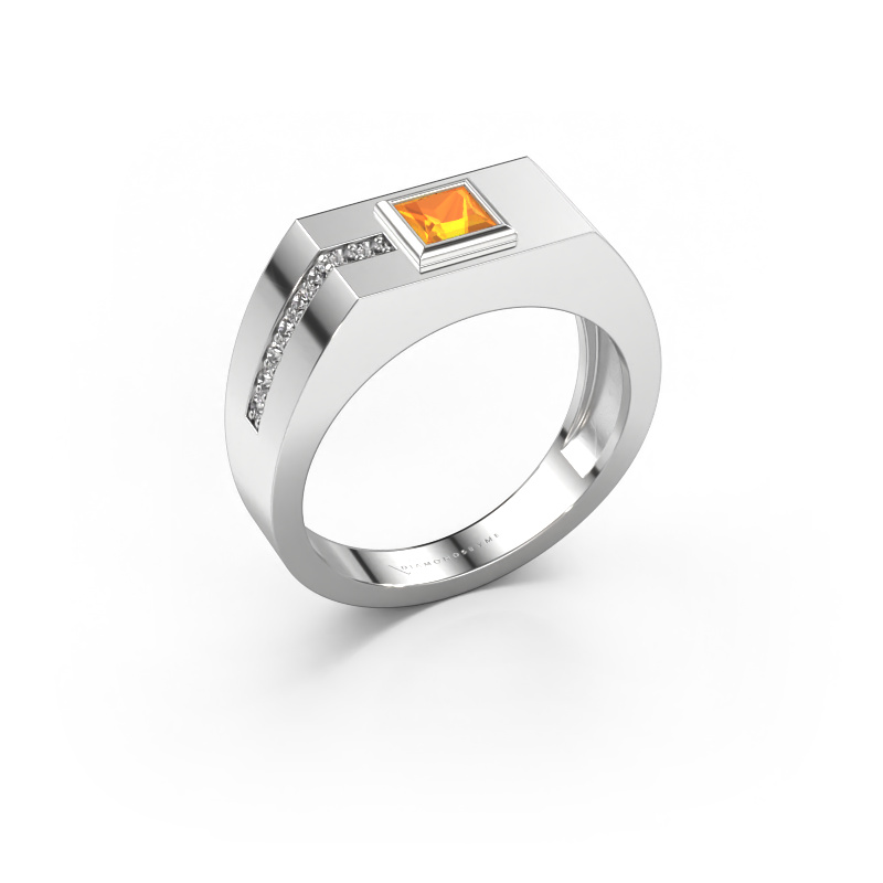 Image of Men's ring Robertus 1 585 white gold Citrin 4 mm