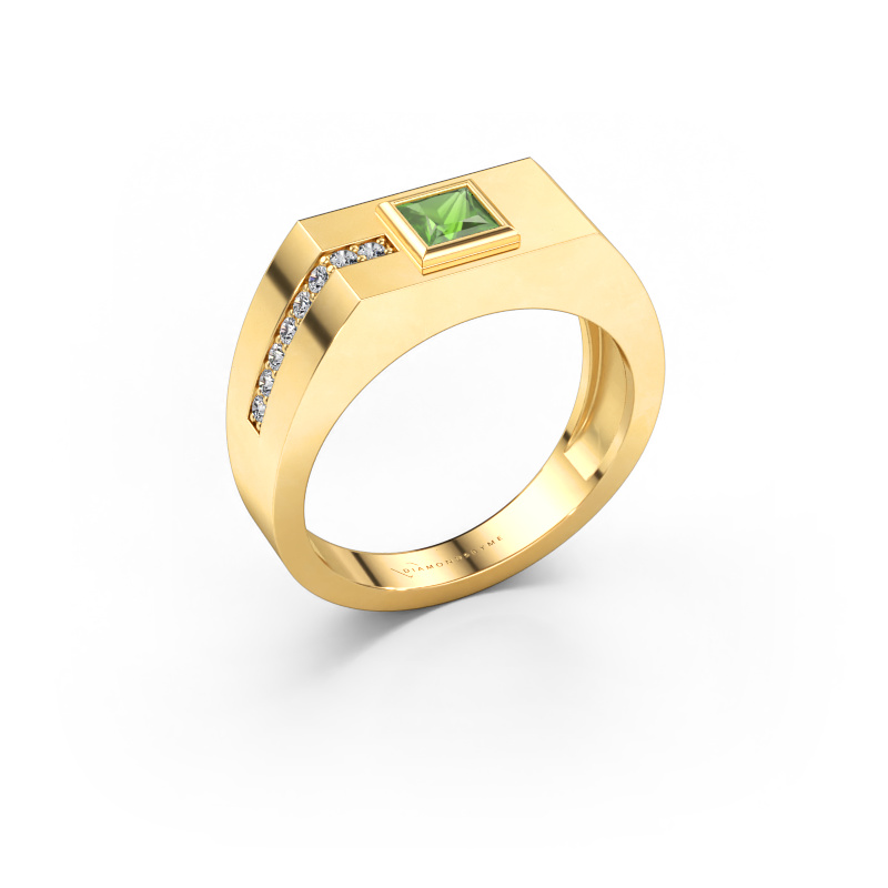 Bild von Herrenring Robertus 1 585 Gold Turmalin grün 4 mm