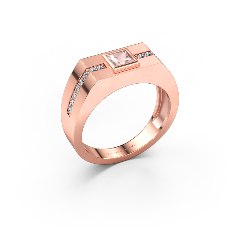 Immagine di Anello da uomo Robertus 2 585 oro rosa Morganite champagne 4 mm