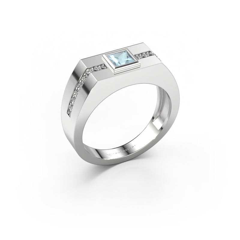 Image of Men's ring Robertus 2 585 white gold Aquamarine 4 mm