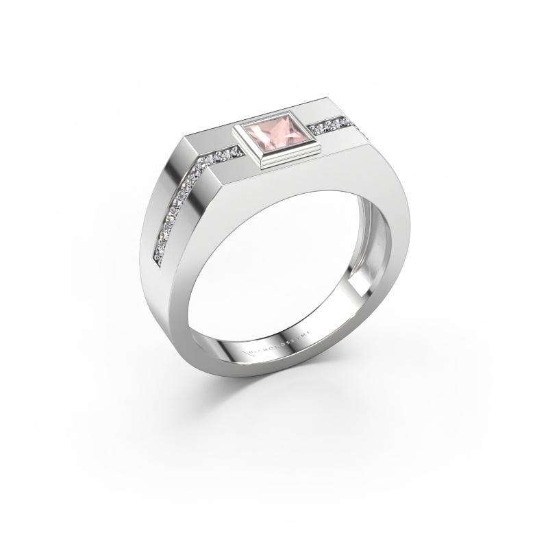 Image of Men's ring Robertus 2 585 white gold Morganite champagne 4 mm