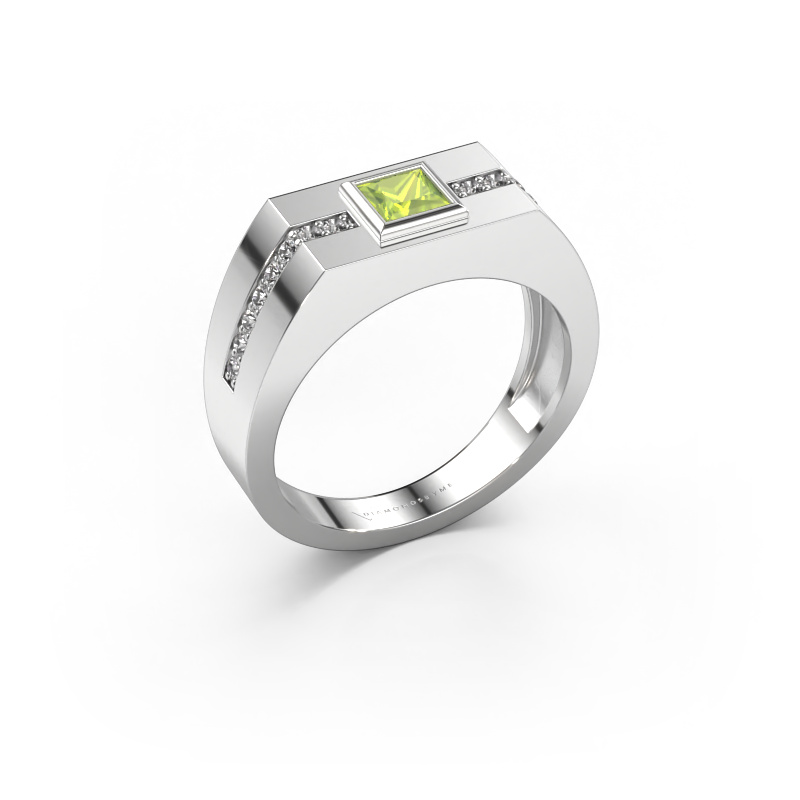 Image of Men's ring Robertus 2 585 white gold Peridot 4 mm