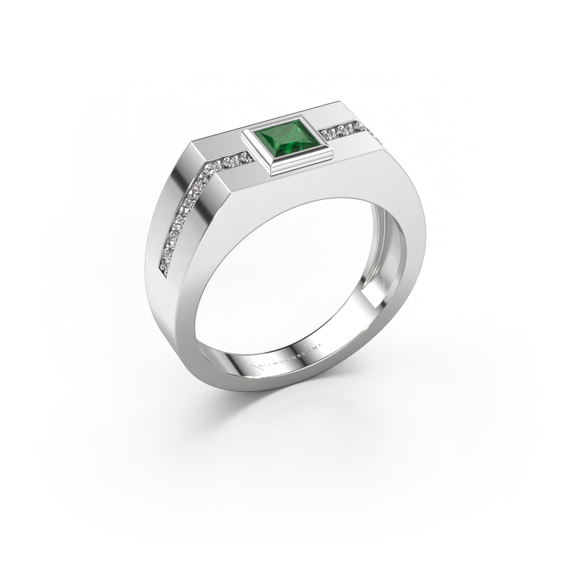 Image of Men's ring Robertus 2 950 platinum Emerald 4 mm