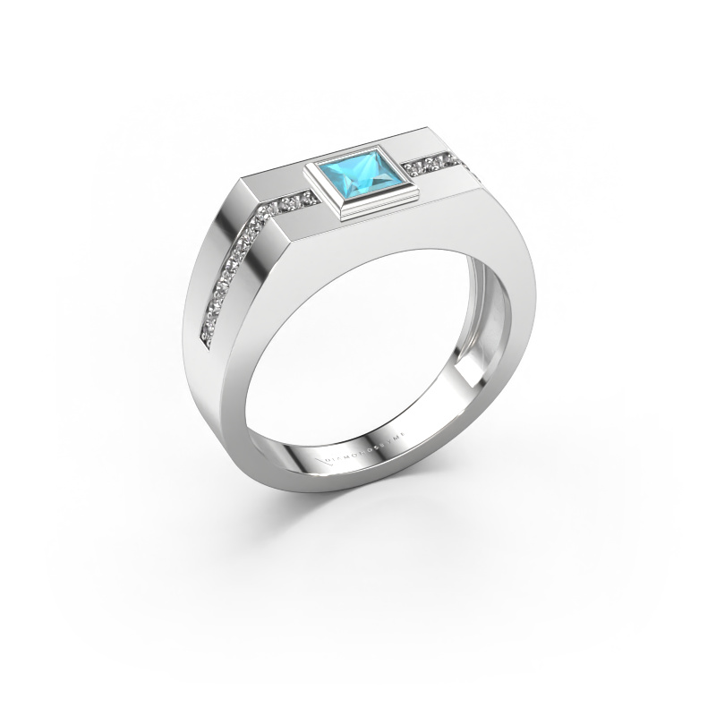 Image of Men's ring Robertus 2 950 platinum Blue topaz 4 mm