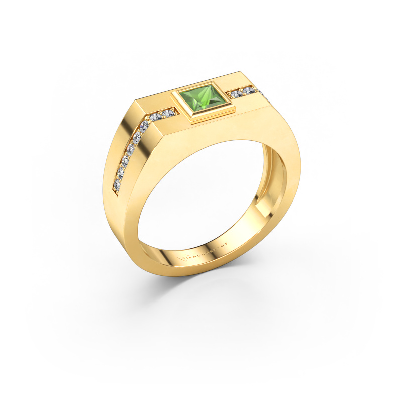 Bild von Herrenring Robertus 2 585 Gold Turmalin grün 4 mm