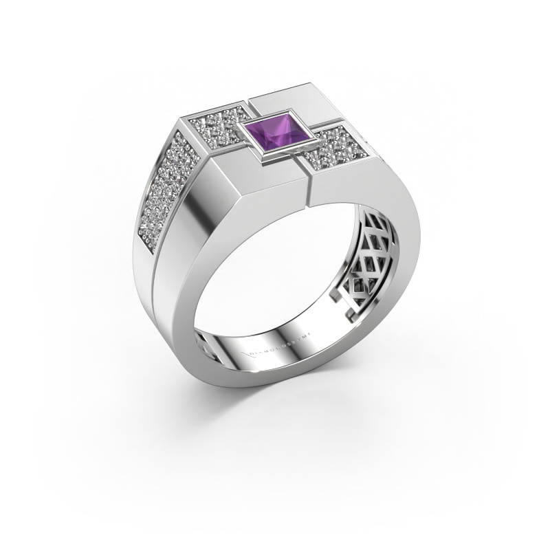 Image of Men's ring Rogier 950 platinum Amethyst 4 mm