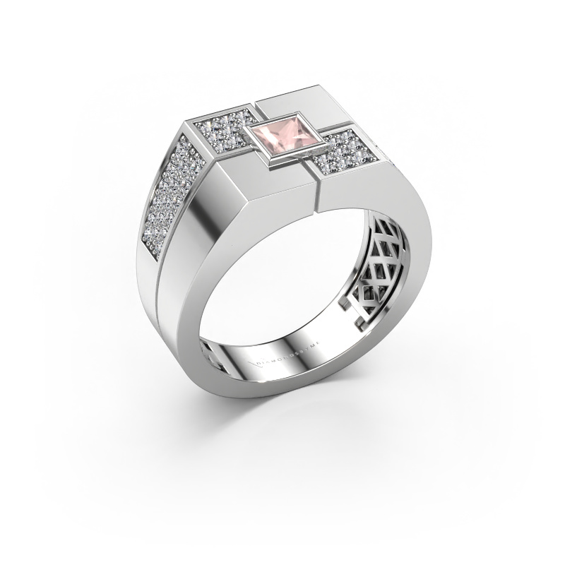 Image of Men's ring Rogier 585 white gold Morganite champagne 4 mm
