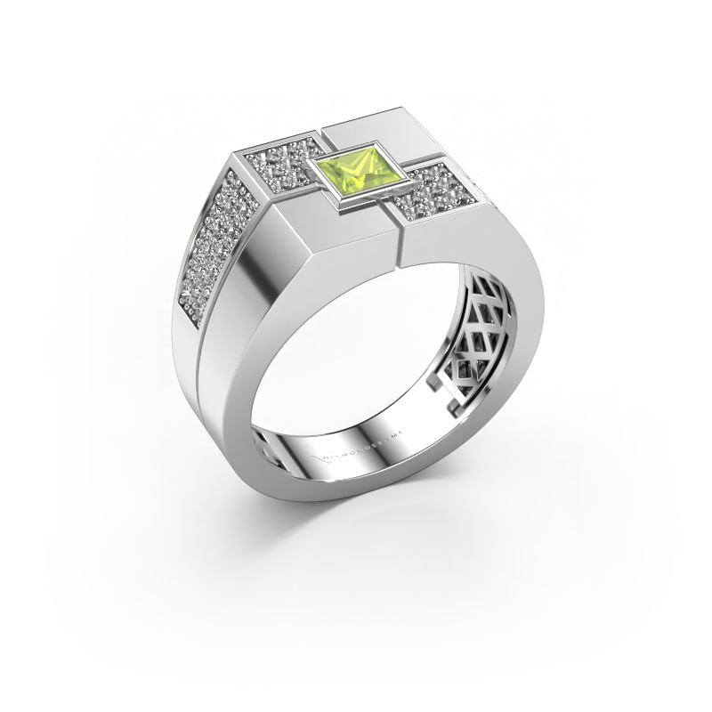 Bild von Herrenring Rogier 585 Weißgold Peridot 4 mm