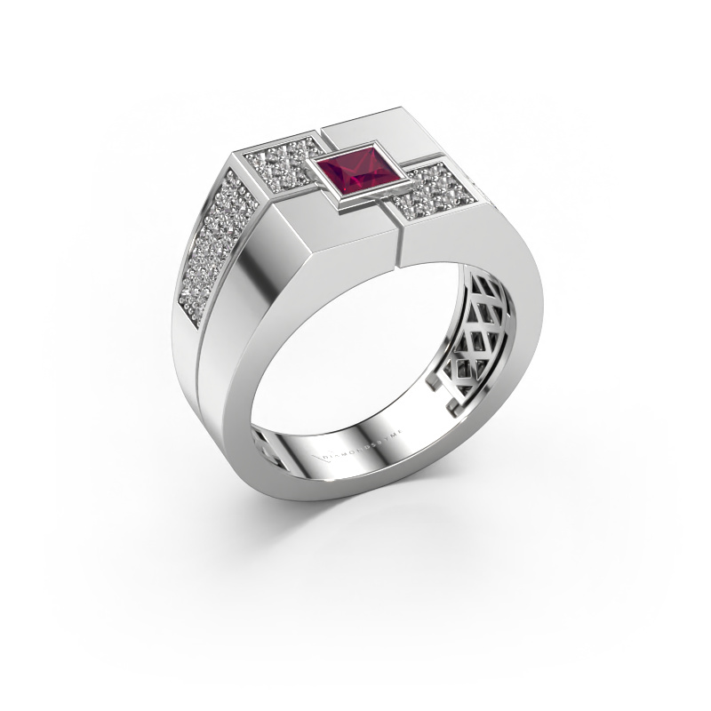 Image of Men's ring Rogier 950 platinum Rhodolite 4 mm