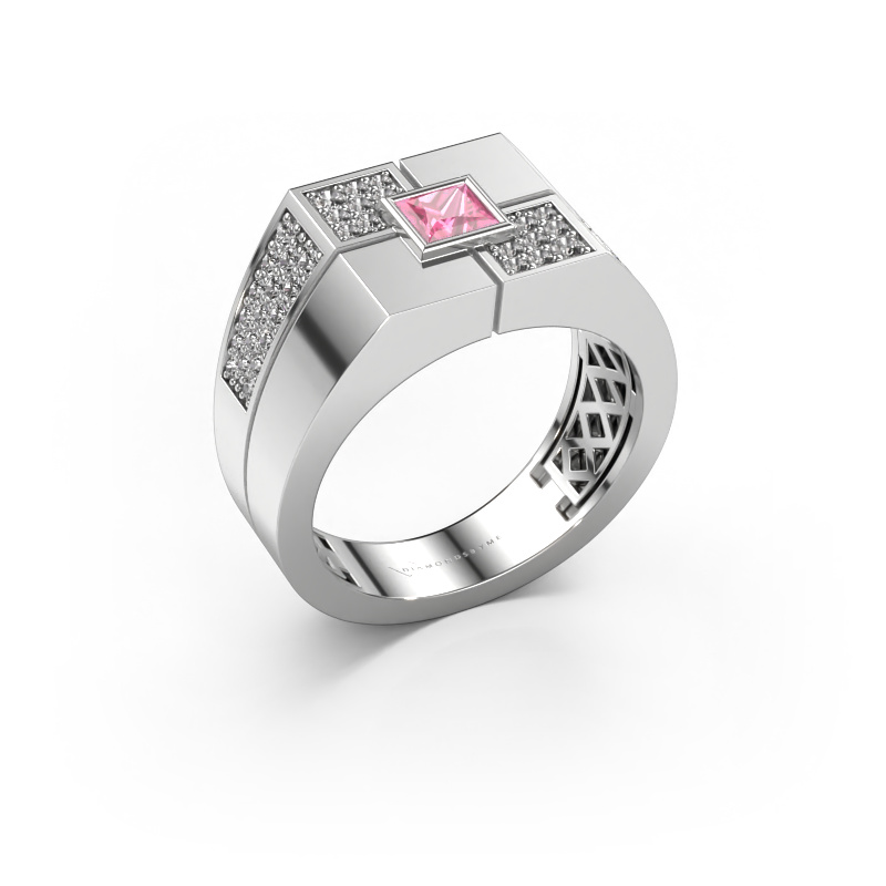 Image of Men's ring Rogier 950 platinum Pink sapphire 4 mm