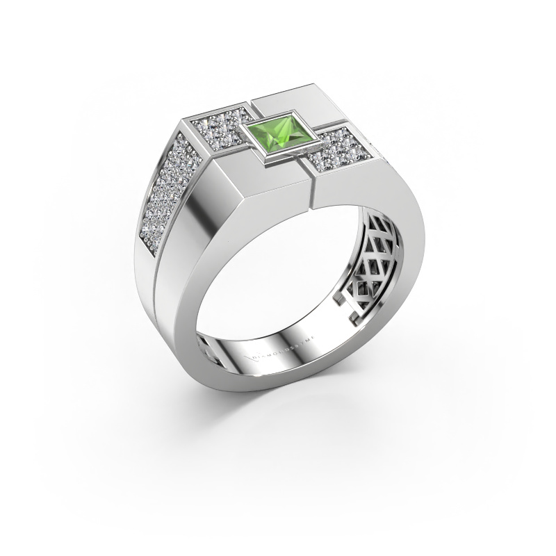 Bild von Herrenring Rogier 950 Platin Turmalin grün 4 mm