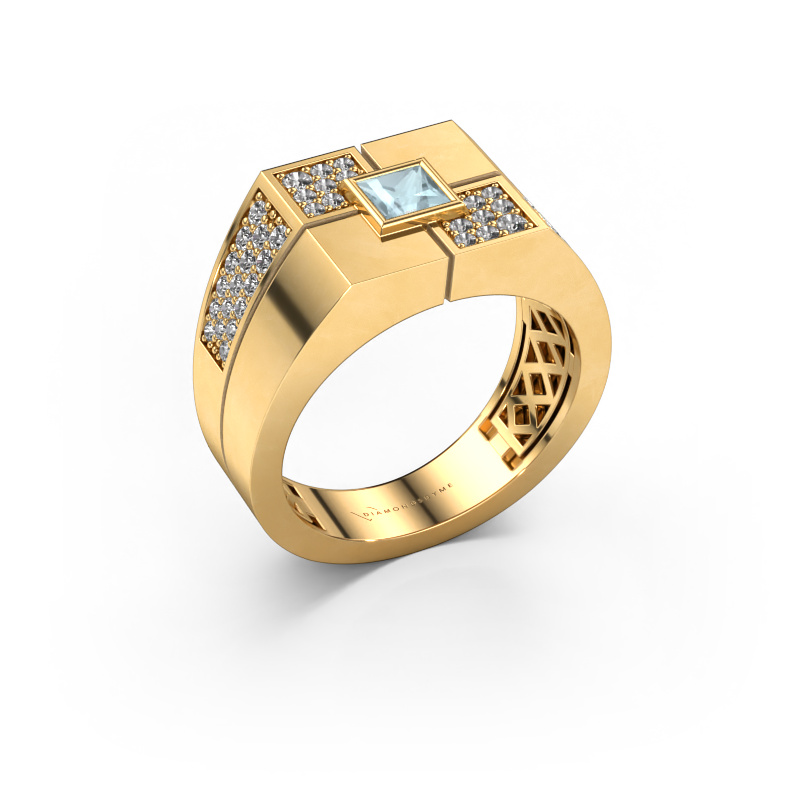 Afbeelding van Heren ring Rogier 585 goud Aquamarijn 4 mm