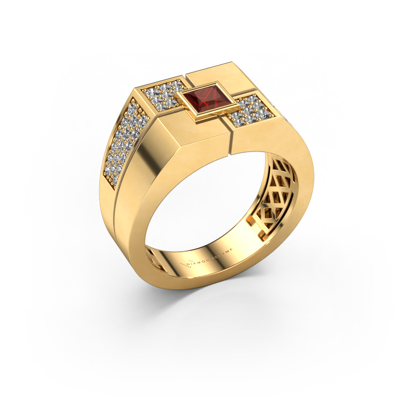 Bild von Herrenring Rogier 585 Gold Granat 4 mm