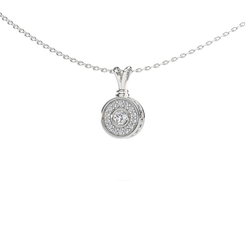 Image de Pendentif Roos 585 or blanc Zircone 3 mm