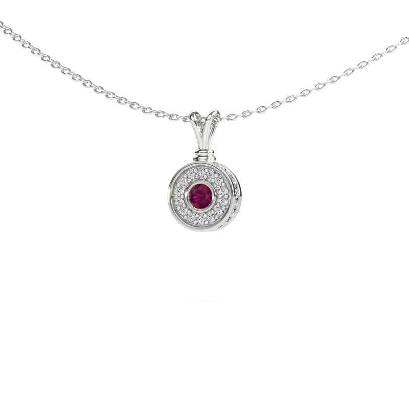 Image de Pendentif Roos 585 or blanc Rhodolite 3 mm