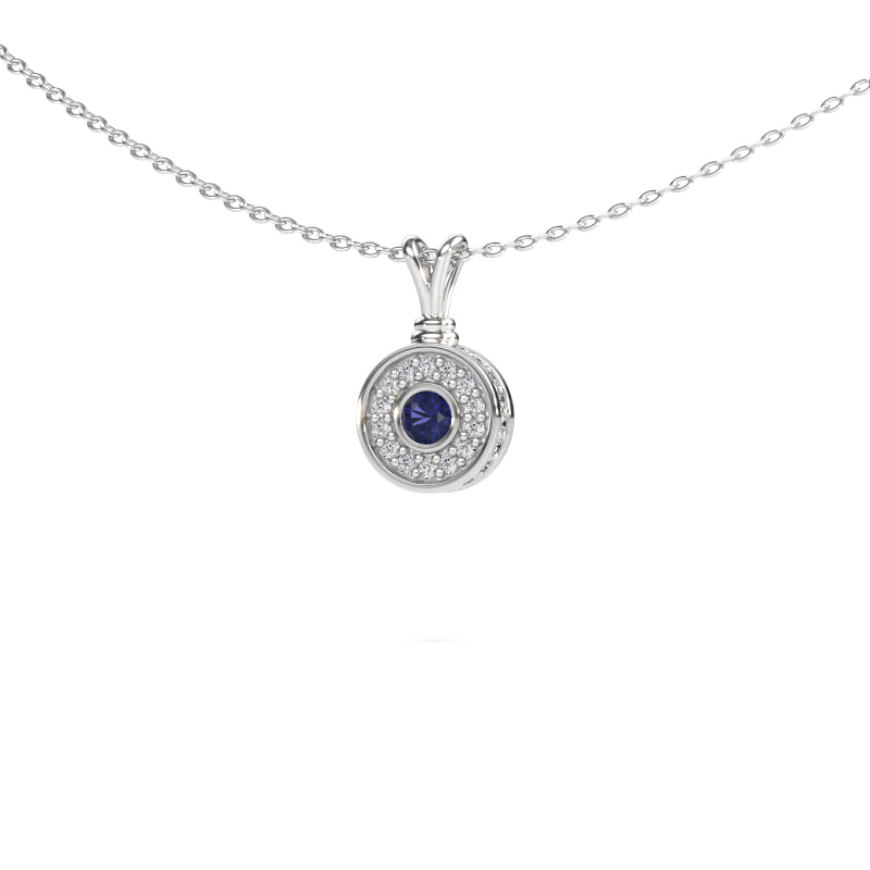 Bild av Hänge Roos 585 vitt guld Safir 3 mm