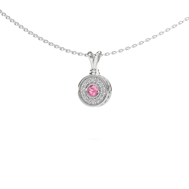 Immagine di Ciondolo Roos 585 oro bianco Zaffiro rosa 3 mm