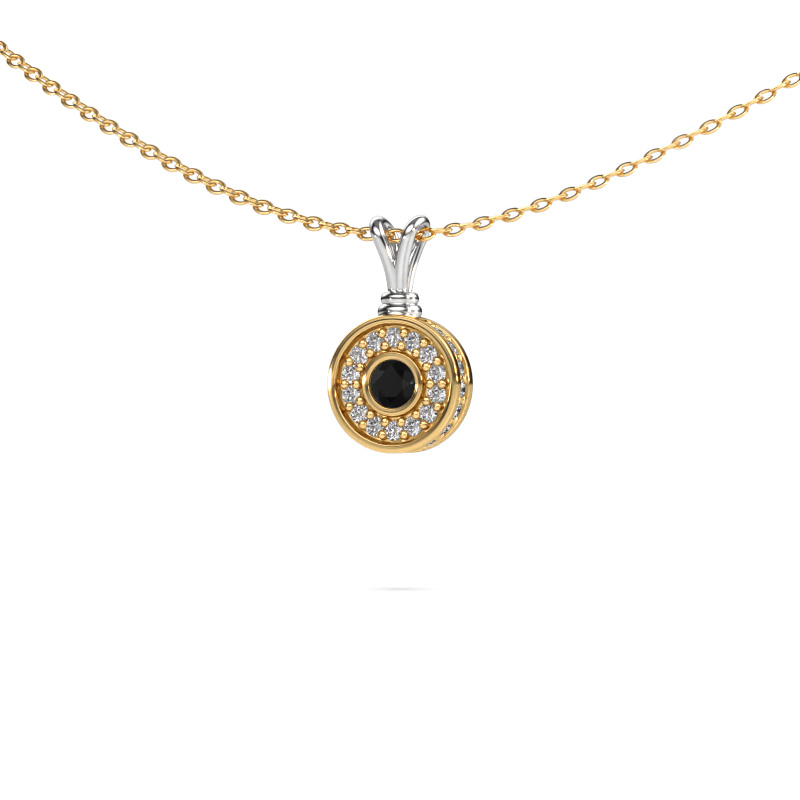 Image of Pendant Roos 585 white gold Black diamond 0.321 crt