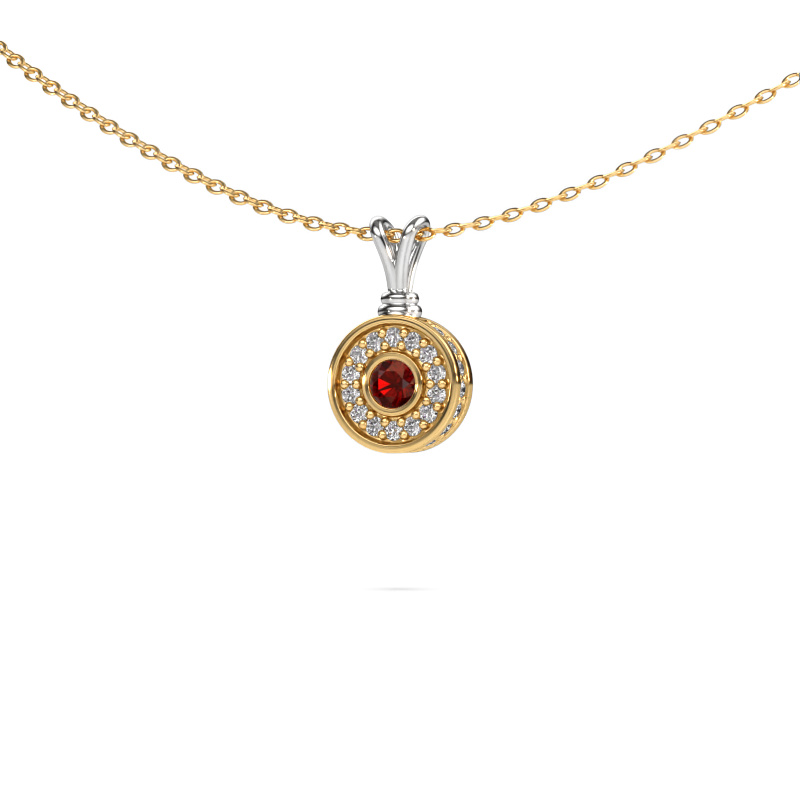 Image de Pendentif Roos 585 or blanc Grenat 3 mm