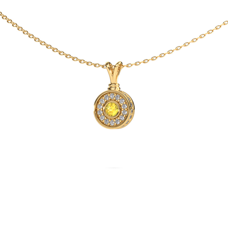 Image of Pendant Roos 585 gold Yellow sapphire 3 mm