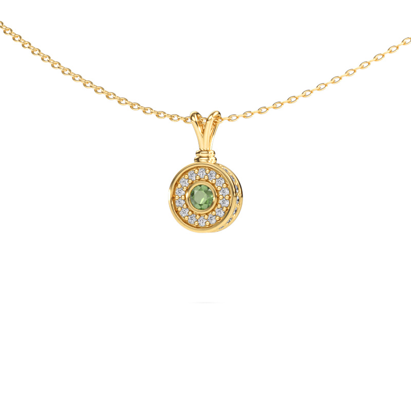 Bild von Anhänger Roos 585 Gold Turmalin grün 3 mm