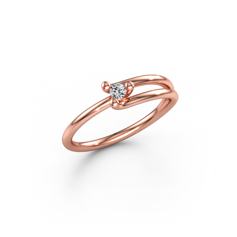 Bild av Ring Roosmarijn 585 roséguld Labbodlad diamant 0.08 crt