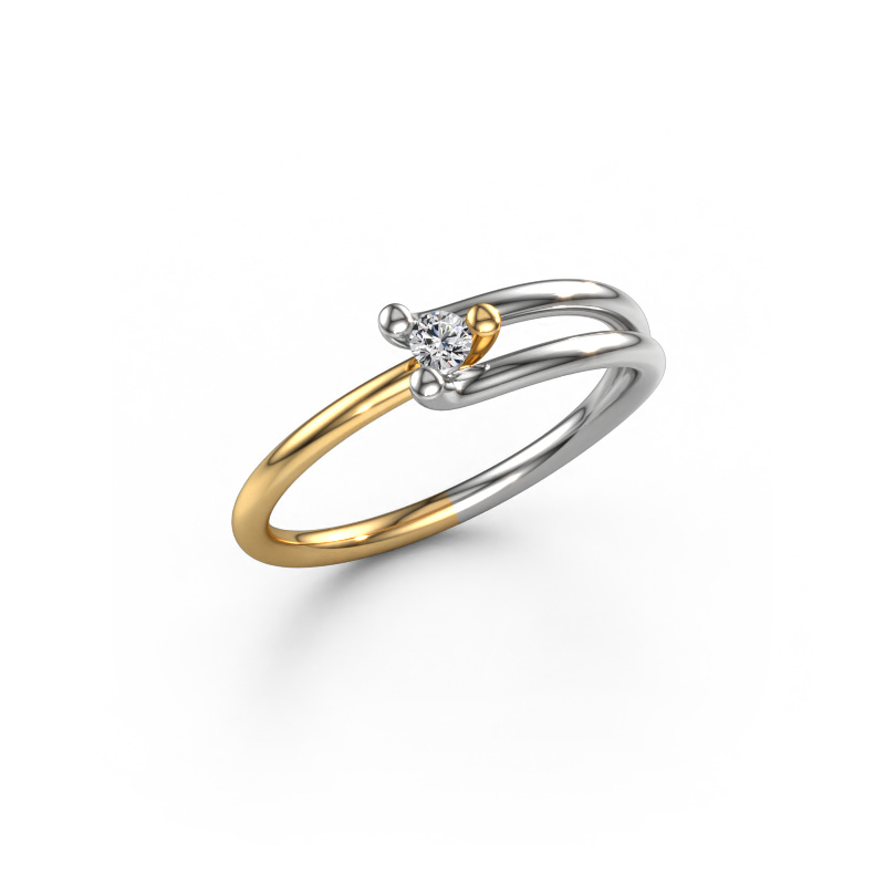 Image de Bague Roosmarijn 585 or blanc Diamant synthétique 0.08 crt
