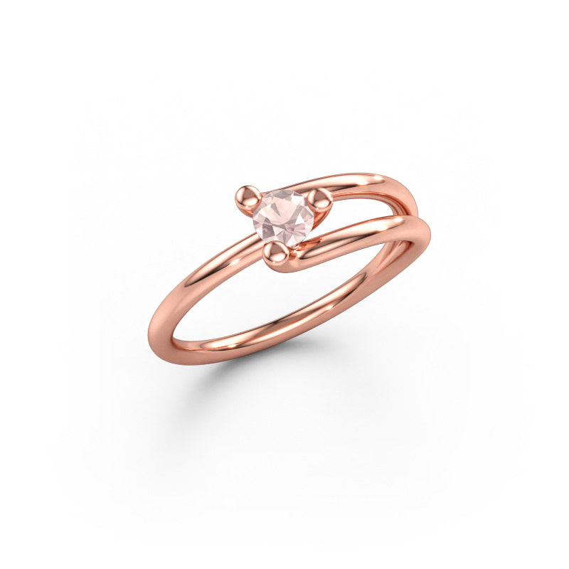 Bild av Ring Roosmarijn 585 roséguld Champagnefärgad morganit 3.7 mm
