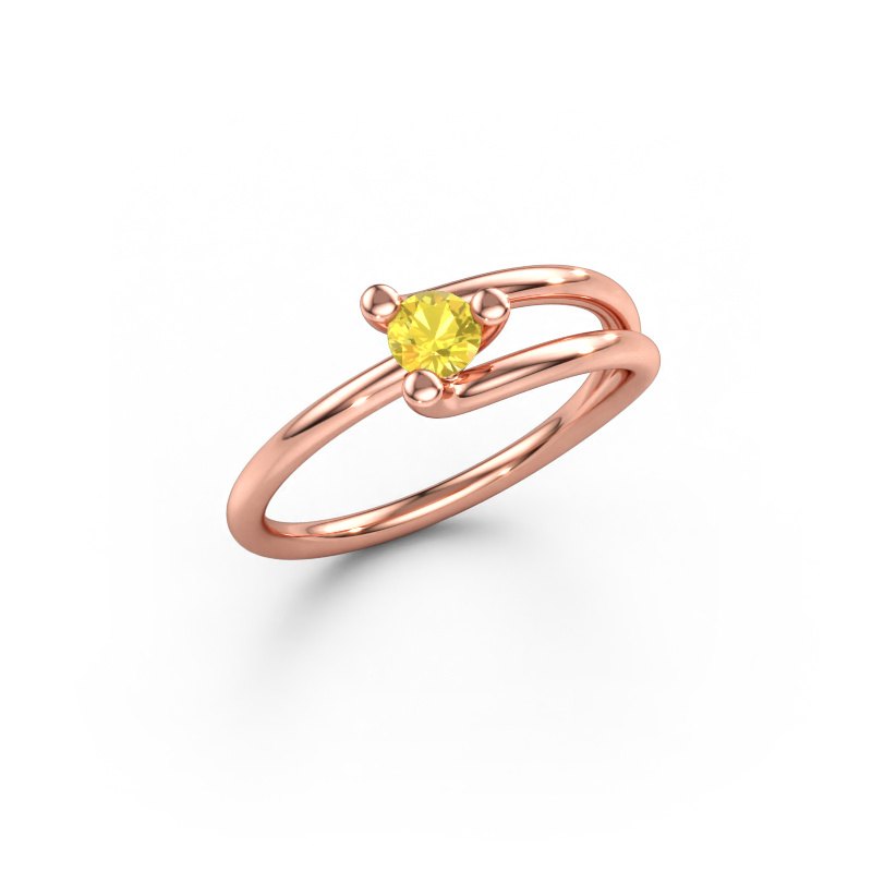 Immagine di Anello Roosmarijn 585 oro rosa Zaffiro giallo 3.7 mm