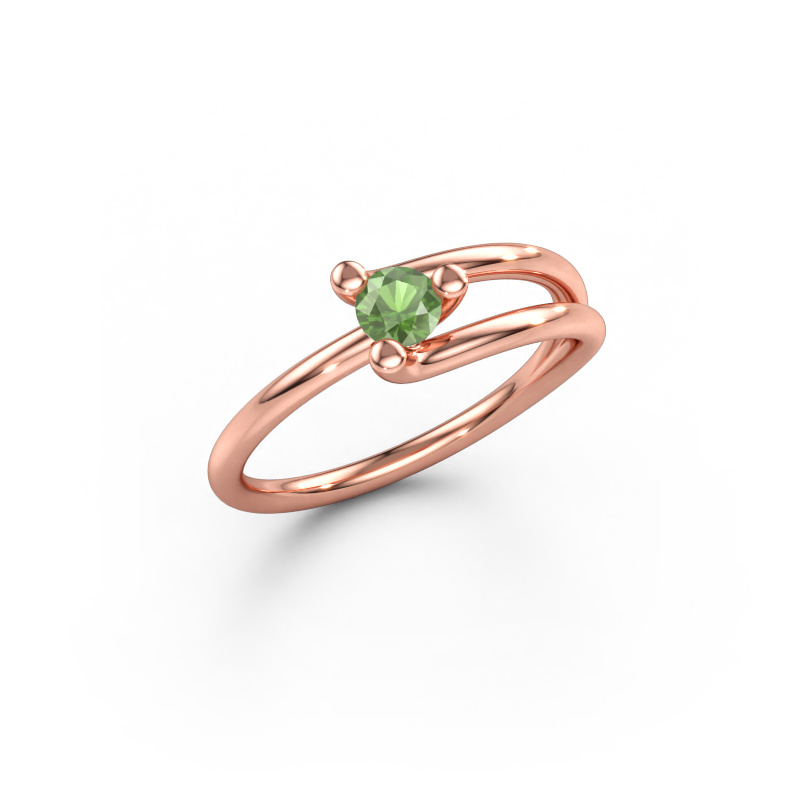 Immagine di Anello Roosmarijn 585 oro rosa Tormalina verde 3.7 mm