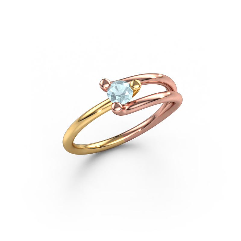 Bild von Ring Roosmarijn 585 Roségold Aquamarin 3.7 mm