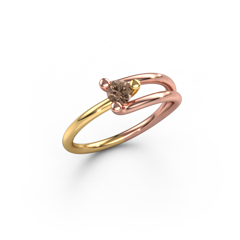 Bild von Ring Roosmarijn 585 Roségold Braun Diamant 0.20 crt