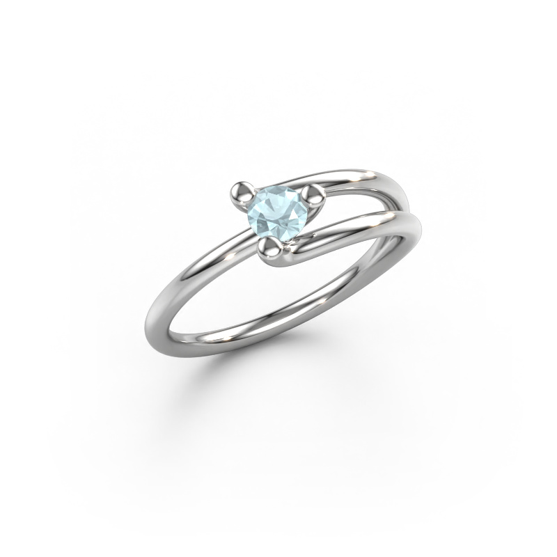 Image of Ring Roosmarijn 950 platinum Aquamarine 3.7 mm
