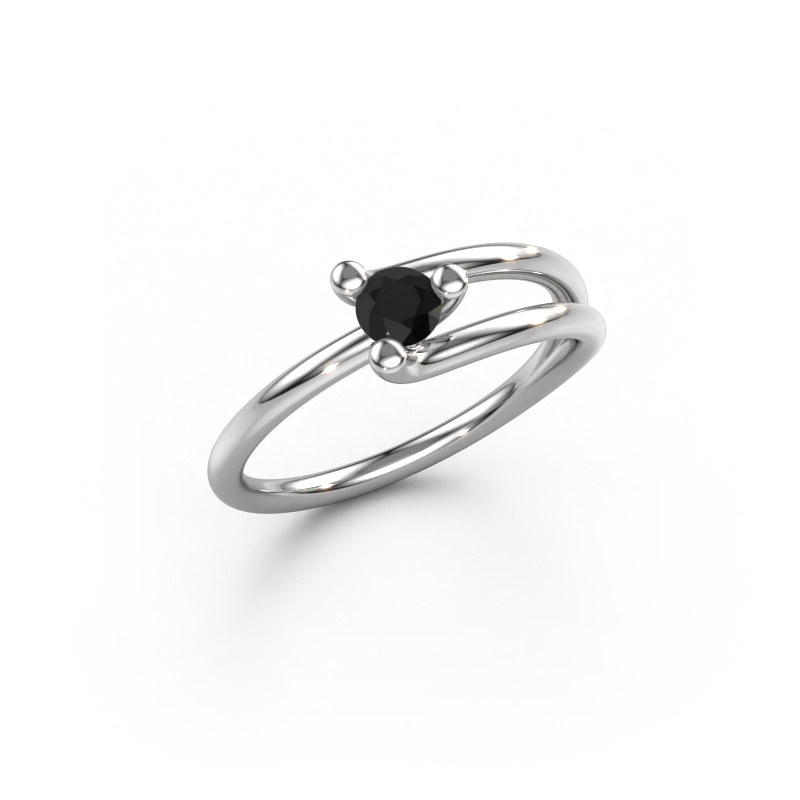 Bild von Ring Roosmarijn 950 Platin Schwarz Diamant 0.24 crt