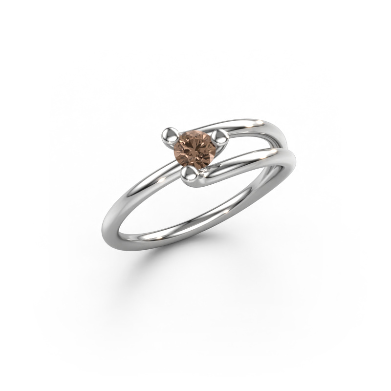 Image of Ring Roosmarijn 950 platinum Brown diamond 0.20 crt