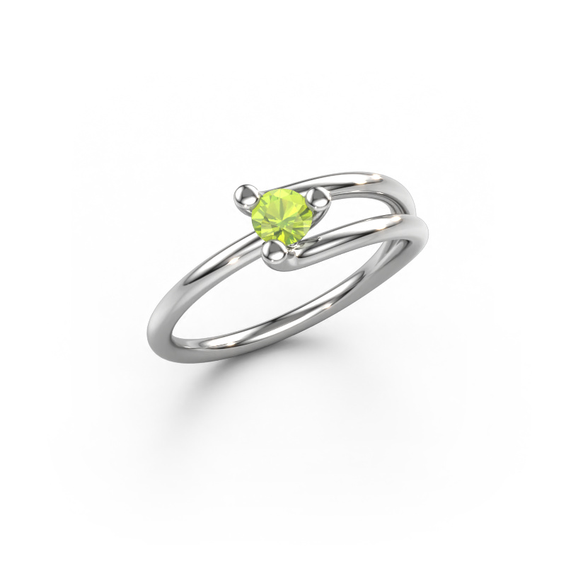 Image of Ring Roosmarijn 950 platinum Peridot 3.7 mm