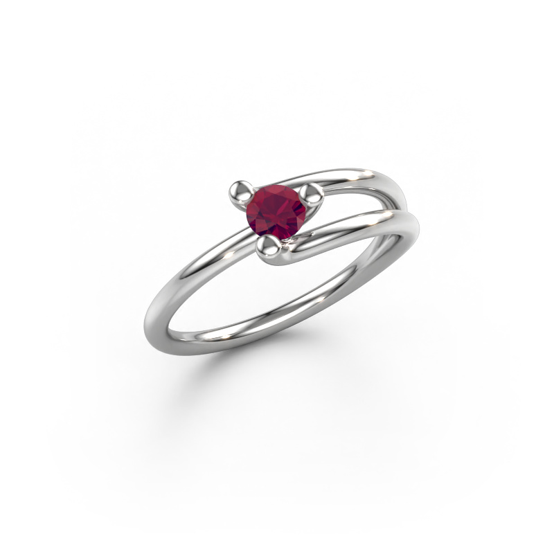 Image of Ring Roosmarijn 950 platinum Rhodolite 3.7 mm
