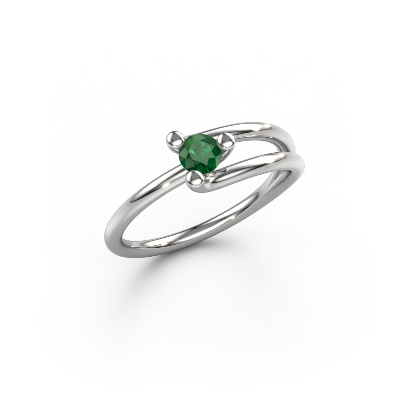 Image of Ring Roosmarijn 950 platinum Emerald 3.7 mm