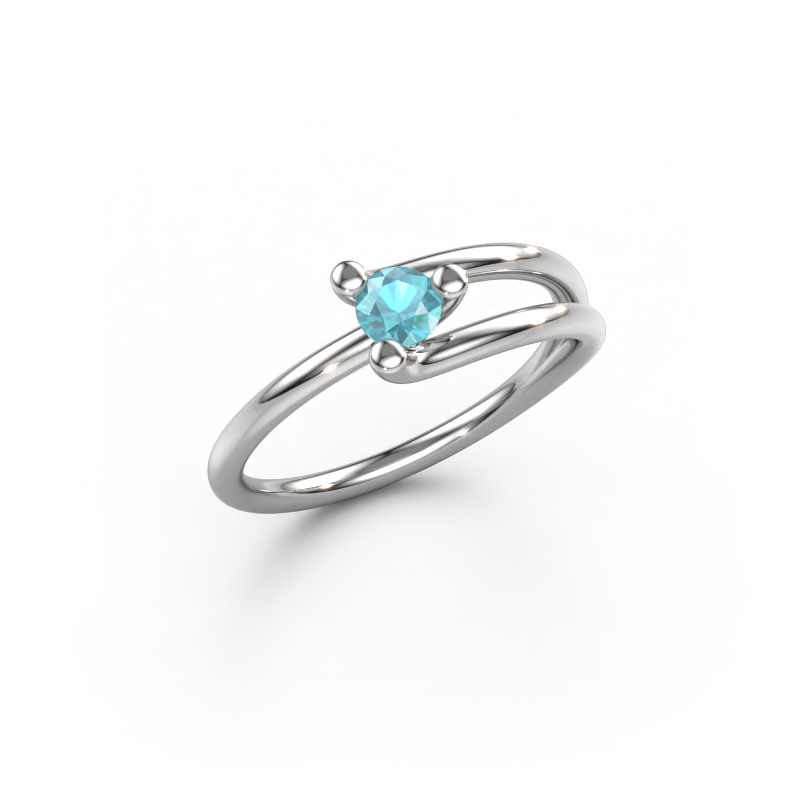 Image of Ring Roosmarijn 950 platinum Blue topaz 3.7 mm