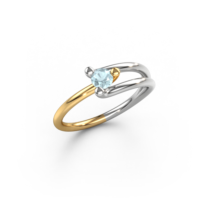 Image of Ring Roosmarijn 585 white gold Aquamarine 3.7 mm