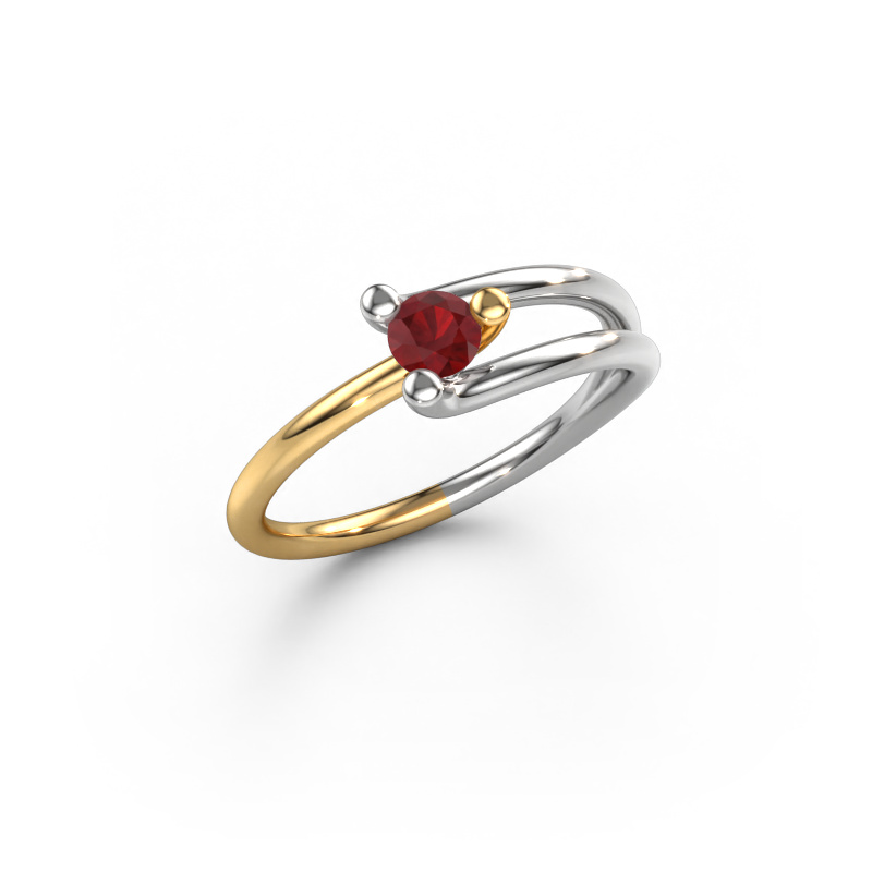 Image of Ring Roosmarijn 585 white gold Ruby 3.7 mm